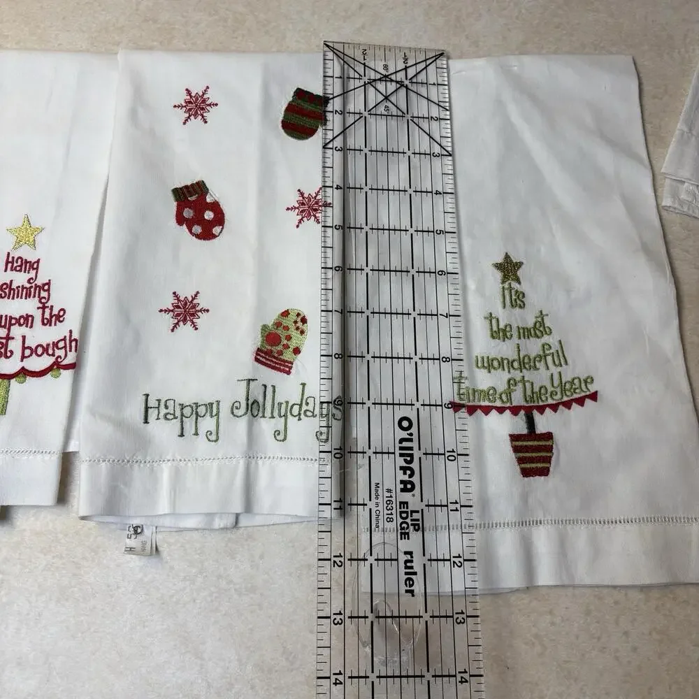 Christmas Tea Towels Bed Bath Beyond Christmas Trees Happy Jollydays Mittens 4